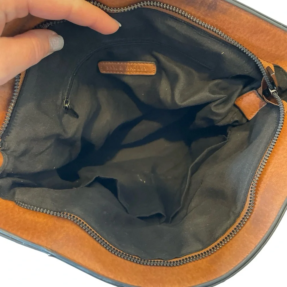 Sam & Hadley Brown Crossbody Bag with Decorative Stud and Cutout Details